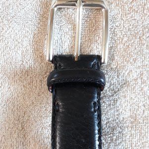 ROUNDTREE & YORK Men's Black Leather Belt Size 44